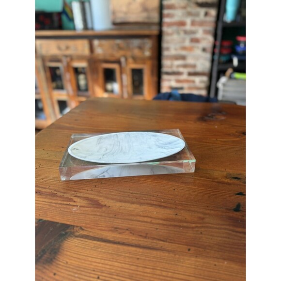 Kassatex Ducale Tray Acrylic And Resin Modern Soap Dish Jewelry Trinket Heavy - Picture 16 of 16